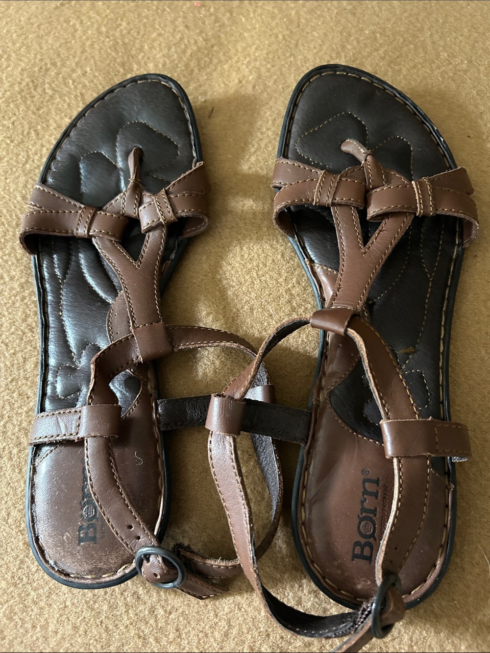 Born Women's Brown Strappy Leather Sandals
